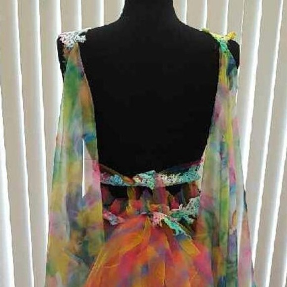 IRISA Multi Color Chiffon Tulle Wedding Gown - Picture 6 of 8